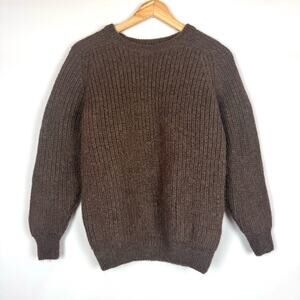CARBERY Chunky Alpaca Crew Neck Sweater Dark Brown